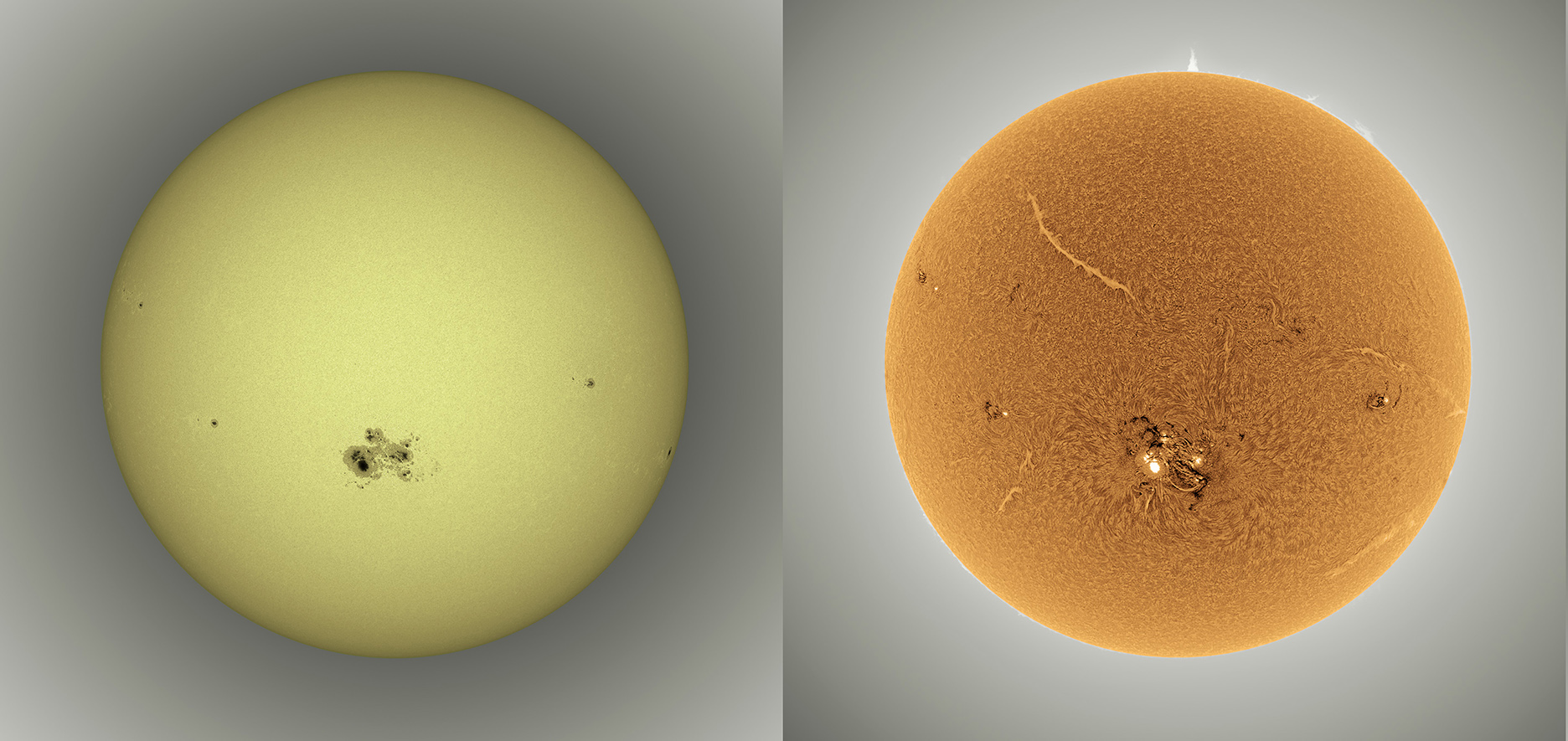 sun in two wavelengths